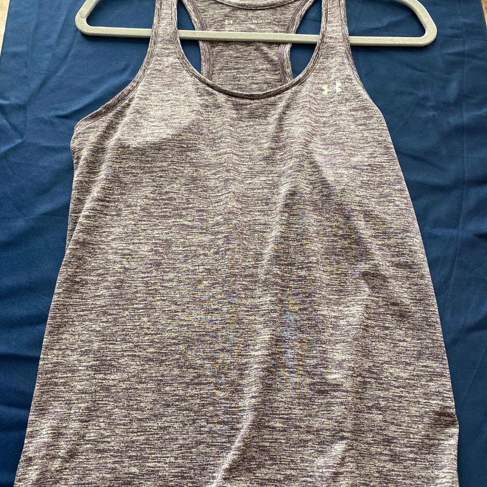 UNDER ARMOUR Women HeatGear dri Fit Sleeveless T Sh & Muscle Top V Neck SM both - Picture 10 of 11